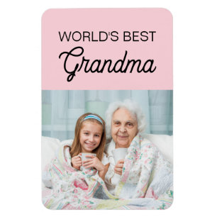 Beste oma ter wereld Roze kleinkind foto Magneet