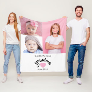 Beste oma ter wereld sinds jaar 3 foto Cute Heart Fleece Deken