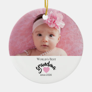 Beste oma ter wereld sinds jaar foto leuk keramisch ornament