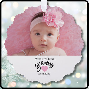 Beste oma ter wereld sinds jaar foto leuk ornament kaart
