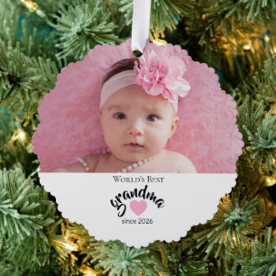 Beste oma ter wereld sinds jaar foto leuk ornament kaart