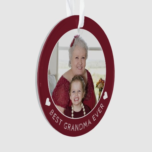 Beste oma van de wereld Ever Cute Rode Aandenken F Ornament (voorkant)