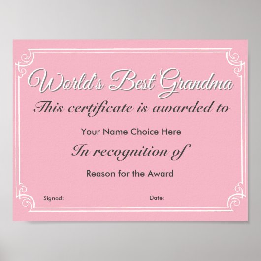 Beste oma van de wereld poster (Voorkant)