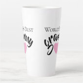 Beste Oma Van De Wereld Schattig Hart Wit Elegant Latte Mok (Voorkant)