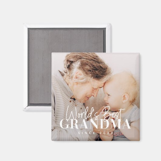 Beste oma van de wereld sinds 20XX eenvoudige foto Magneet (Voorkant / Achterkant)