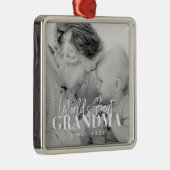 Beste oma van de wereld sinds 20XX eenvoudige foto Metalen Ornament (Rechts)
