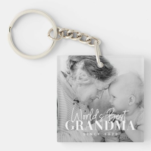 Beste oma van de wereld sinds 20XX eenvoudige foto Sleutelhanger (Voorkant)