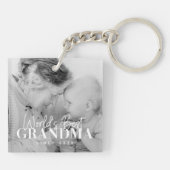 Beste oma van de wereld sinds 20XX eenvoudige foto Sleutelhanger (Achterkant)