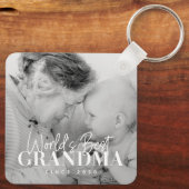 Beste oma van de wereld sinds 20XX eenvoudige foto Sleutelhanger (Achterkant)