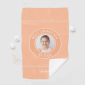 Beste oma van par elegante golfer perzik foto plez golfhanddoek (Insitu)