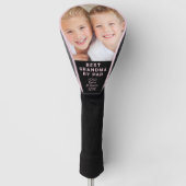 Beste Oma van Par Foto Zwart Roze Golfheadcover (Voorkant)