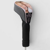 Beste Oma van Par Foto Zwart Roze Golfheadcover (Schuin)