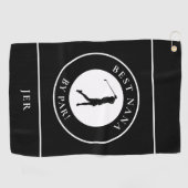 Beste oma van par golfer monogram golfhanddoek (Horizontaal)