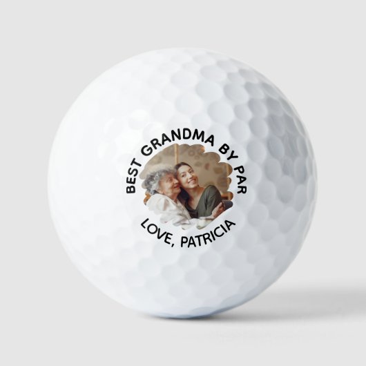 Beste oma van par met aangepaste foto en tekst golfballen (Voorkant)