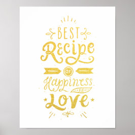 Beste Ontvanger van Geluk White en Faux Gold Foil Poster