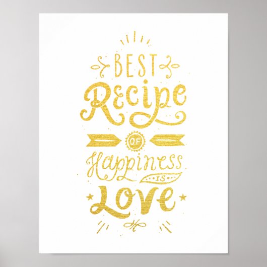 Beste Ontvanger van Geluk White en Faux Gold Foil Poster (Voorkant)