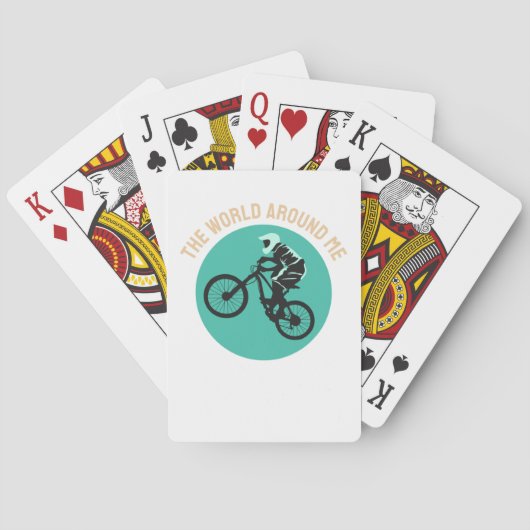 Beste ontwerp voor fietser - De wereld om me heen Pokerkaarten (Achterkant)