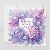 Beste ooit Bonus Moeder Lila Roze Botanische Bloem Feestdagenkaart (Voorkant)