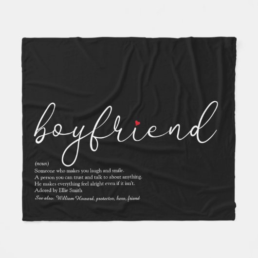 Beste ooit definitie boyfriend script liefdeshart fleece deken (Voorkant (Horizontaal))