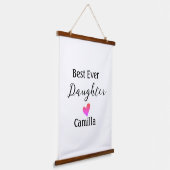 Beste ooit dochter toevoegen naam vader moeder doc hangend wandkleed (Gebogen)