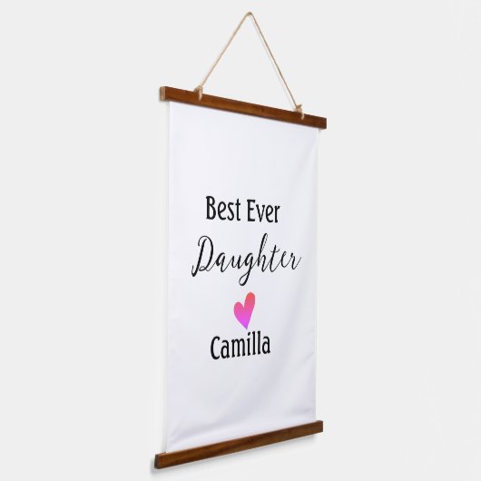 Beste ooit dochter toevoegen naam vader moeder doc hangend wandkleed (Gebogen)