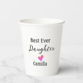 Beste ooit dochter toevoegen naam vader moeder doc papieren bekers (Achterkant)