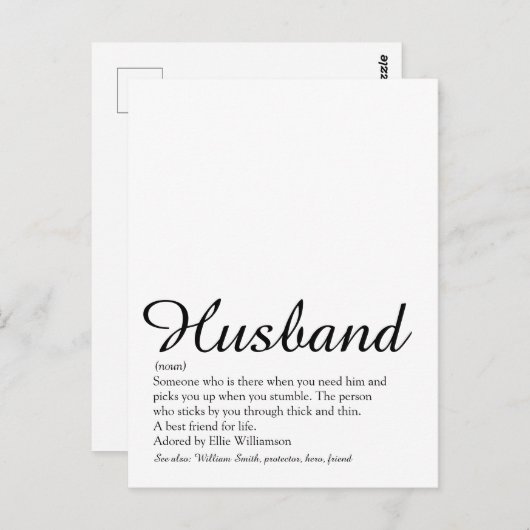 Beste ooit echtgenoot definitie script leuk briefkaart (Voorkant / Achterkant)