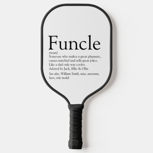 Beste ooit Funcle Oom Moderne Definitie Pickleball Paddle (Achterkant)