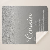 Beste Ooit Neef Definitie Zilver Glitter Sherpa Deken (Voorkant (horizontaal))
