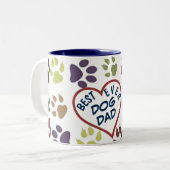 Beste ooit Pap Gift Mok - Heart Paws Dog Dad Gift (Voorkant links)