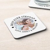 BESTE OOIT STEPDAD-foto gepersonaliseerd Bier Onderzetter (Linkerzijde)