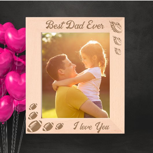 Beste ooit vader Football vaders dag cadeau laser Gegraveerde Lijstjes