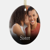 Beste ooit Zuster Definitie Foto Girly Pink Keramisch Ornament (Rechts)