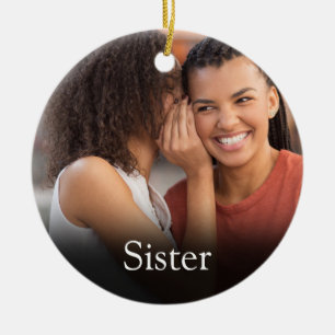 Beste ooit Zuster Definitie Foto Girly Pink Keramisch Ornament