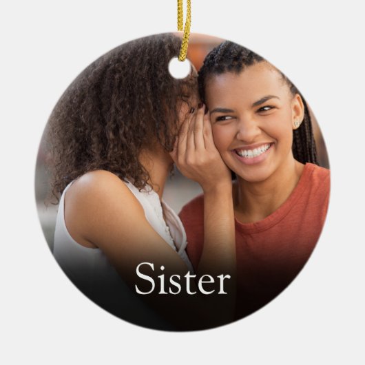 Beste ooit Zuster Definitie Foto Girly Pink Keramisch Ornament (Voorkant)