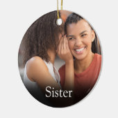 Beste ooit Zuster Definitie Foto Girly Pink Keramisch Ornament (Links)