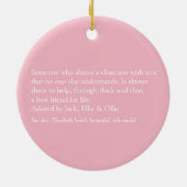 Beste ooit Zuster Definitie Foto Girly Pink Keramisch Ornament (Achterkant)