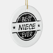 Beste ooit Zwarte Nicht Keramisch Ornament (Rechts)