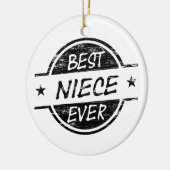 Beste ooit Zwarte Nicht Keramisch Ornament (Links)