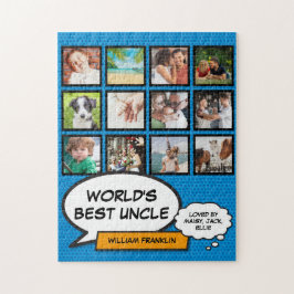 Beste Oom 12 Foto Blauwe Pret Comic Boek Modern Legpuzzel