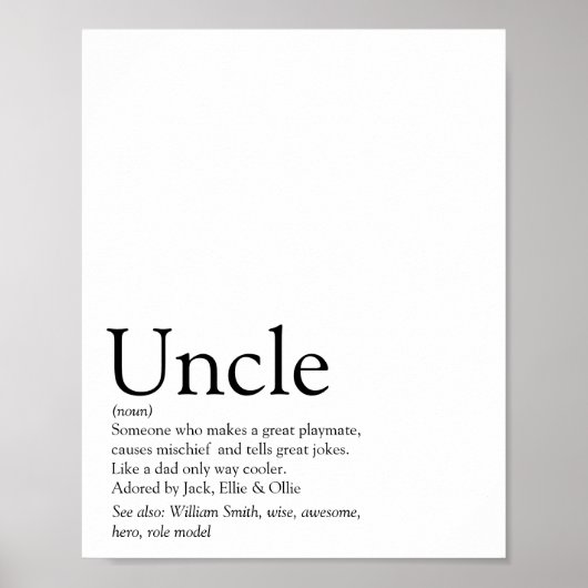 Beste oom aller tijden, moderne definitie van een  poster (Voorkant)