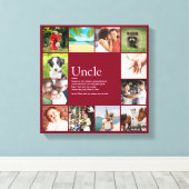 Beste Oom Citaten Fun Koel Foto Collage Canvas Afdruk (Insitu (Houten vloer))