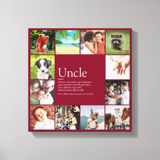 Beste Oom Citaten Fun Koel Foto Collage Canvas Afdruk (Voorkant)