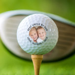 Beste Oom door Par Foto Golfballen<br><div class="desc">Een leuke aangepaste foto golfbal voor een golfer oom. "Best Uncle By Par" en de namen van zijn nichtjes en neefjes omcirkelen hun foto.</div>