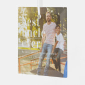Beste oom Ever | Citaat- en fotocadeau Glas Ornament (Voorkant links)