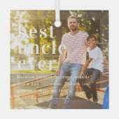 Beste oom Ever | Citaat- en fotocadeau Glas Ornament (Voorkant)