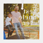 Beste oom Ever | Citaat- en fotocadeau Glas Ornament (Achterkant)