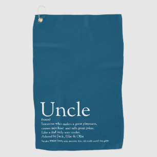 Beste Oom Funcle Definitie Blauw Ter Wereld Golfhanddoek