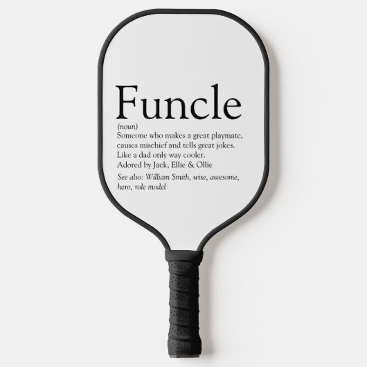 Beste Oom Modern Definitie ooit Pickleball Paddle (Voorkant)