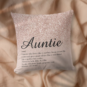Beste Oom of Tante Ooit Definitie Roze Goud Glitte Kussen